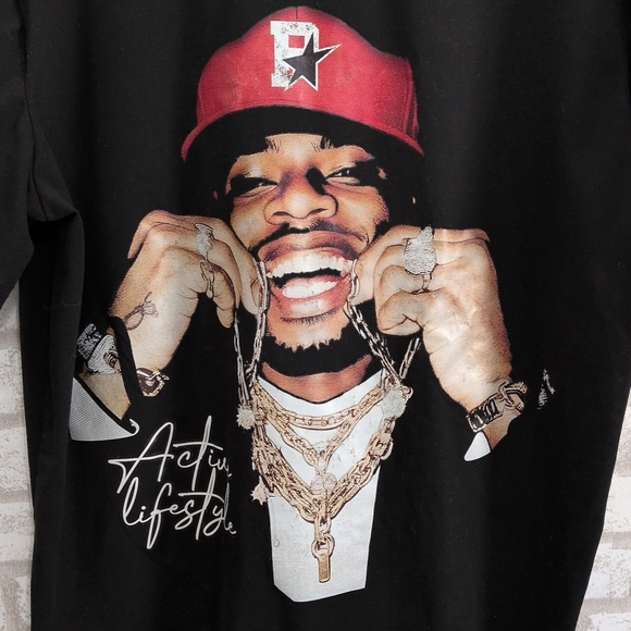 Romwe T-Shirt Torey Lanez Size S Black Street Wear Active Lifestyle Graphic - Picture 2 of 4